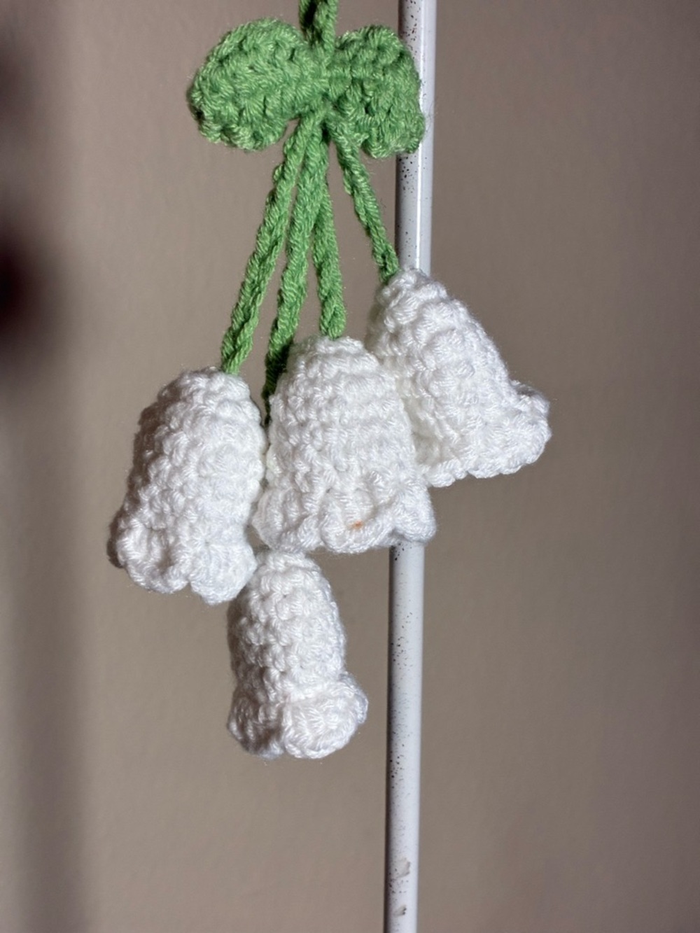 Handmade Crochet Lily of the Valley White Purse Charm